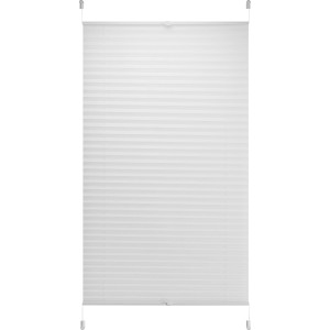 Weißes Tageslicht-Spannplissee Valeria, 60x130 cm, für Fenster, ohne Bohren montierbar.