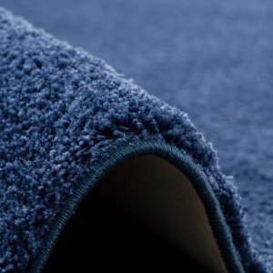 Detailansicht: Dunkelblauer Snapstyle Hochflor Teppich Palace, flauschiger Shaggy Teppich.