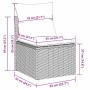 Modulares vidaXL Gartensofa-Element der Essgruppe, beige/grau Poly-Rattan, mit Kissen. Abmessungen.