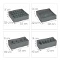 Relaxdays Unterwäsche Organizer Set Vliesstoff Pappe Hellgrau Faltbar 9 cm x 32 cm x 32 cm 0,5 kg_4