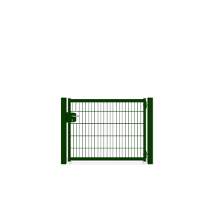 Grüne Zaunguru Gartentür Berlin mit Doppelstabmatten-Füllung und Schloss.