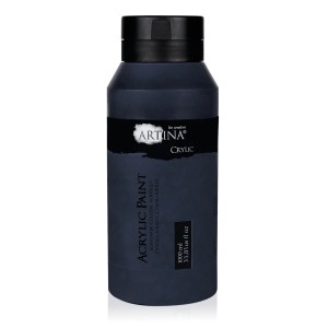 Artina Crylic Acrylfarbe Schwarz, 1000ml. Künstlerfarbe für Acrylmalerei mit hoher Deckkraft.