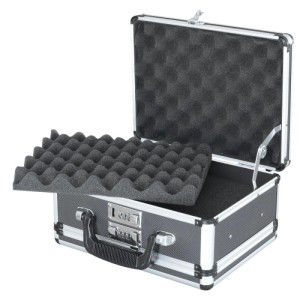 HMF 14411-02 Alu Transportkoffer Doppelseitig 31 x 26 x 15 cm Schwarz