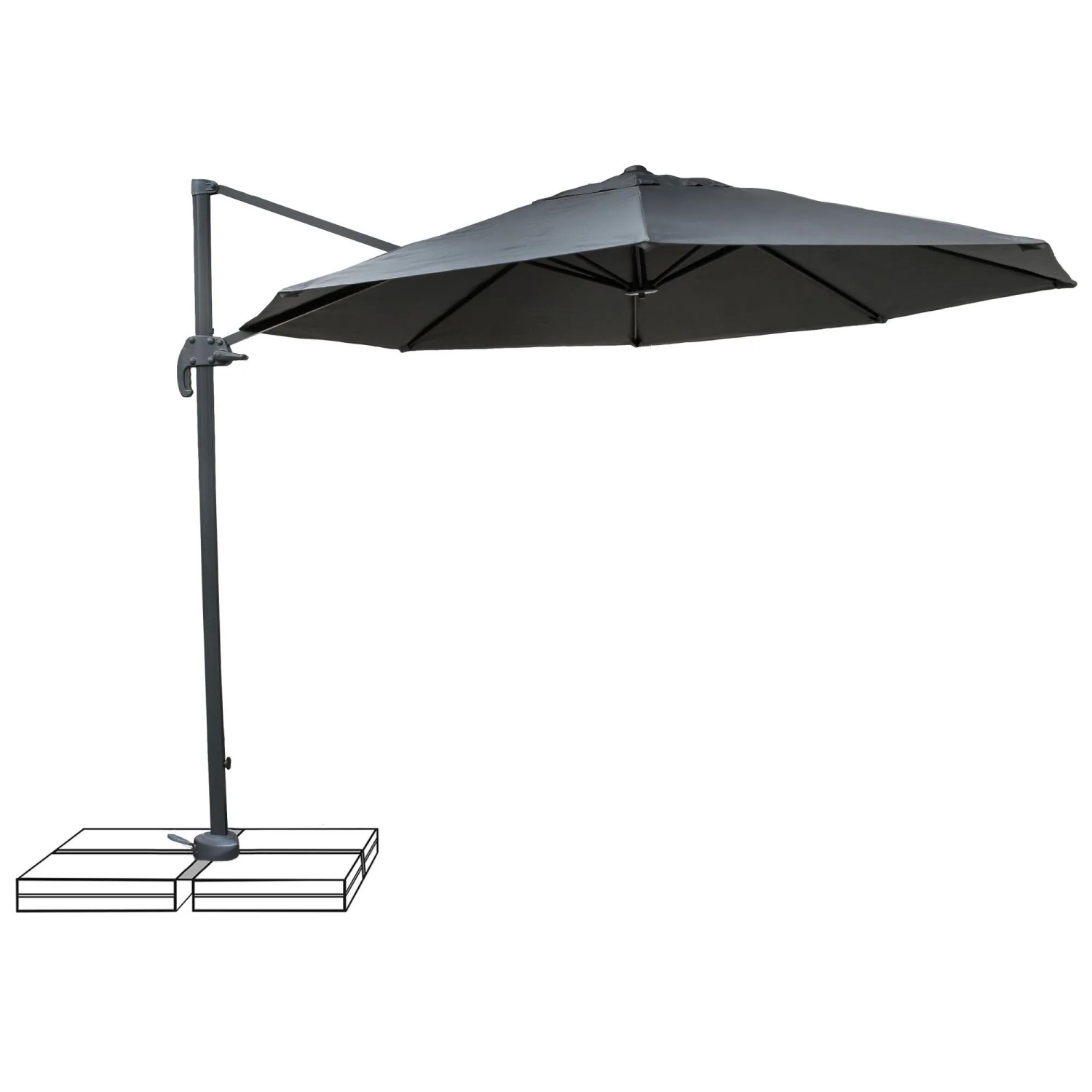 osoltus Ampelschirm Sonnenschirm Pendelschirm Rund 300 cm Anthrazit