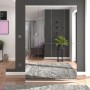 Weißer Inn.Furn Schuhschrank mit 8 Spiegeltüren (SystemX), 122 cm breit. Garderobenschrank mit Spiegelfront.