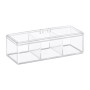 Relaxdays Teebox Kunststoff Transparent mit 3 Fächern 23 cm x 9 cm x 9,5 cm 0,27 kg