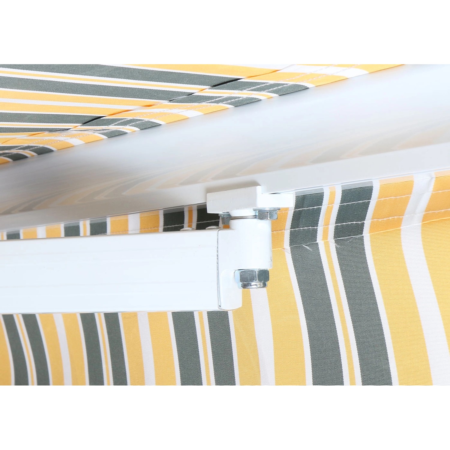 MCW AluMarkise E49 2,5x2m Polyester Graugelb Gestreift kaufen bei OBI