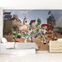 Kinderzimmer mit Disney Toy Story Fototapete in Beige, Grün und Gelb.