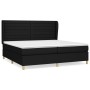 Schwarzes vidaXL Boxspringbett 200x200 cm mit Matratze und Kopfteil.