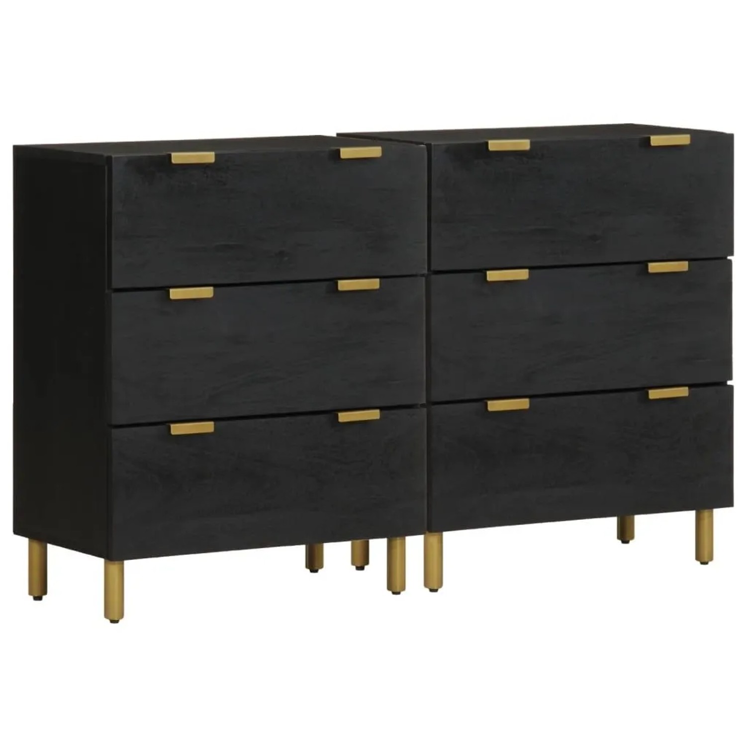 vidaXL Sideboards 2 Stk Schwarz 60x33x75 cm Holzwerkstoff 3309992 günstig online kaufen