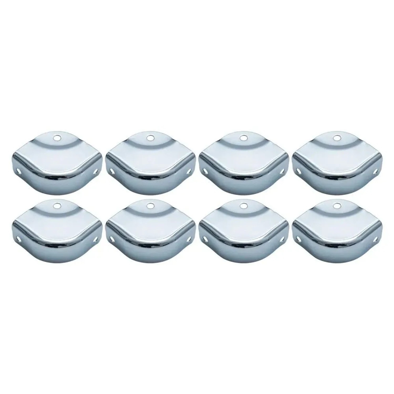 HMF 14960-09 Runder Eckenschutz aus Metall für Koffer 8 Stück 32 x 32 x 14 mm Silber Verzinkt