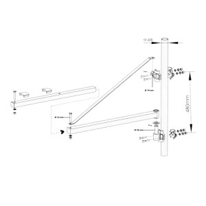 Wiltec Schwenkarm Halterung Für Seilzug 600Kg 110Cm Seilwinde Seilhebezug Träger