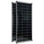 Offgridtec Solaranlage Autark XL-Master 300W mit zwei schwarzen Solarmodulen.