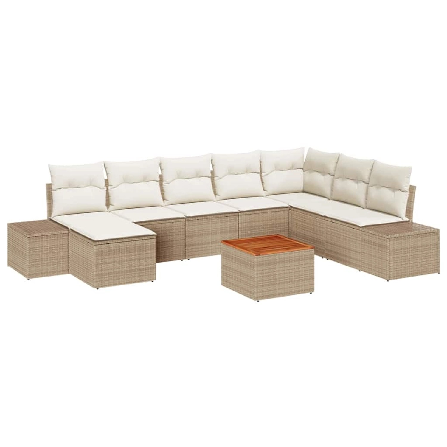 vidaXL Garten-Sofa-Set 9-Tlg Beige Weiß 3356664 günstig online kaufen