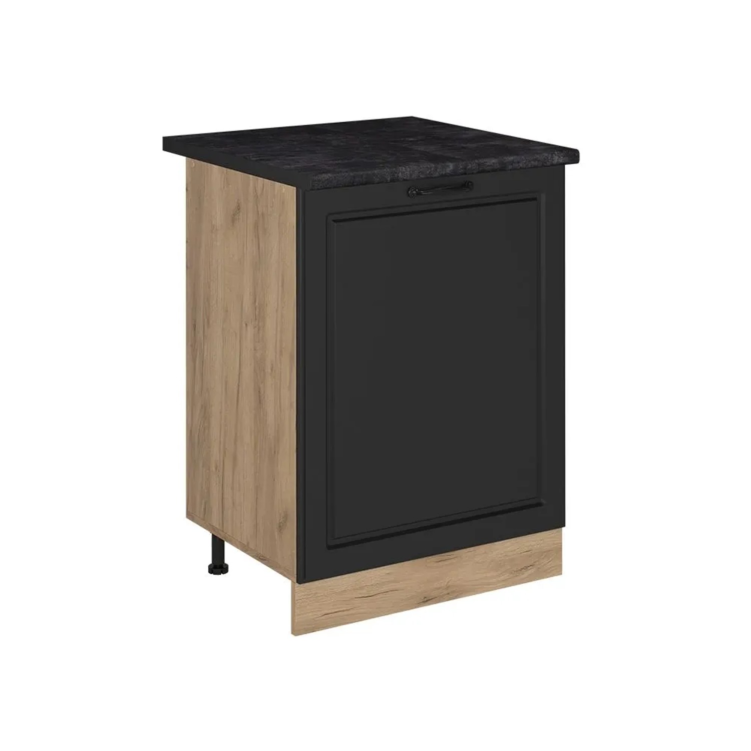 Vicco Küchenunterschrank R-Line Anthrazit Landhaus/Goldkraft Eiche 60 x 82 mit 1 Tür Arbeitsplatte Anthrazit Art Nr 72179