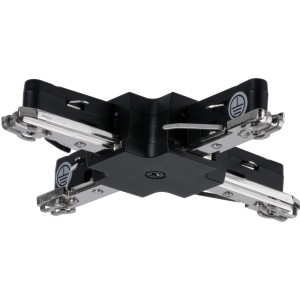 Paulmann URail X-Verbinder, starr, schwarz matt, für 230V Schienensysteme.