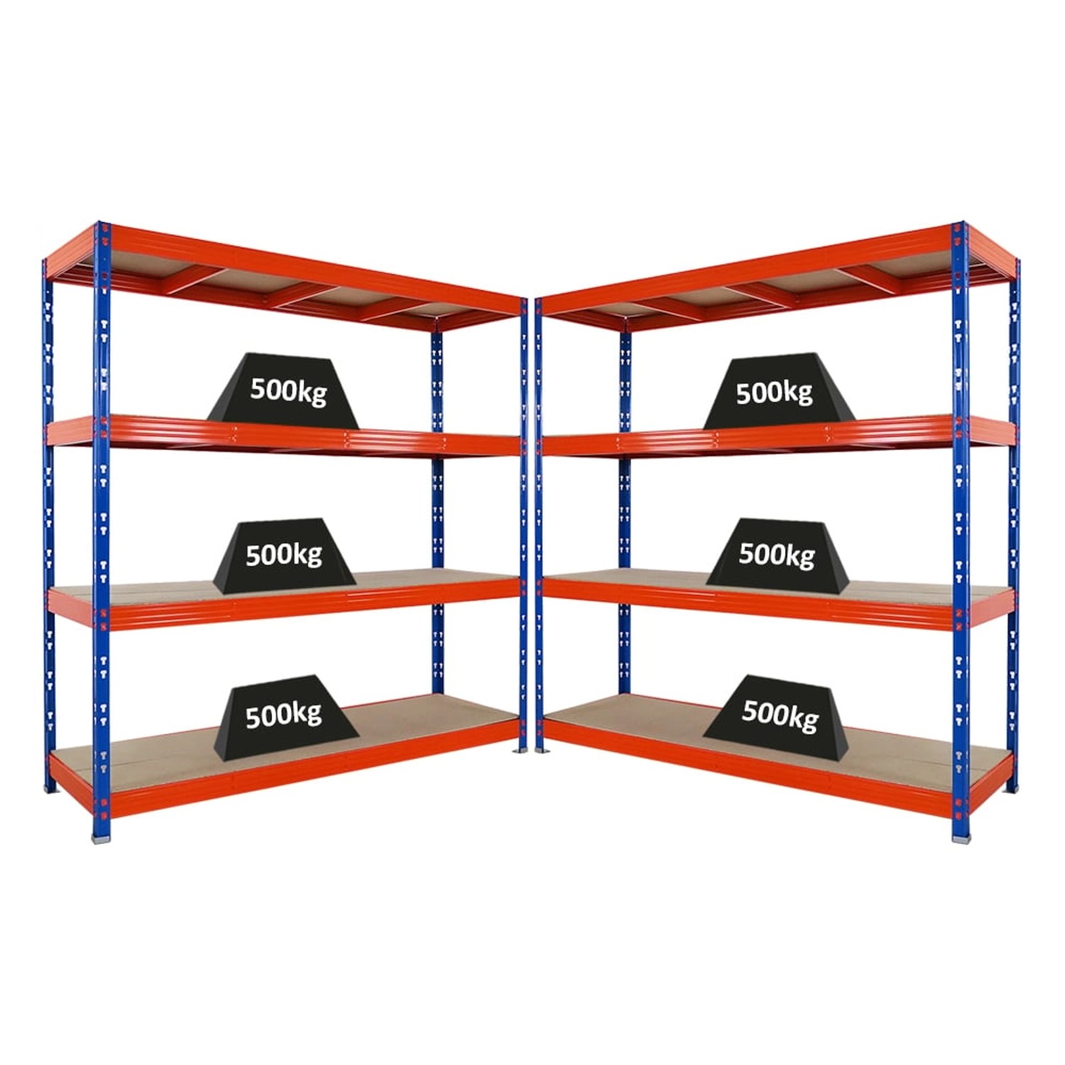 PROREGAL Mega Deal 2x Profi Schwerlastregal Rhino HxBxT 200x200x60cm 4 Span günstig online kaufen