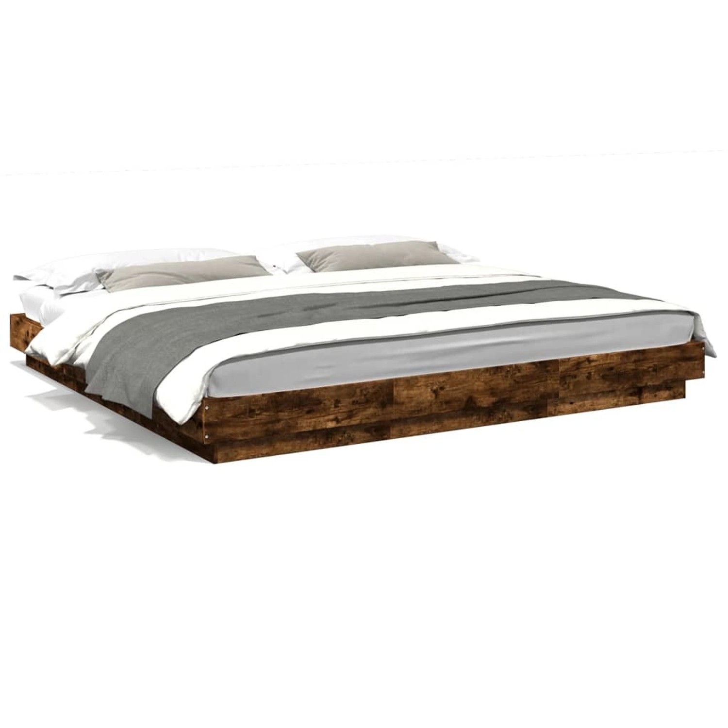 vidaXL Bettgestell Räuchereiche 200x200 cm Holzwerkstoff 3281165 günstig online kaufen
