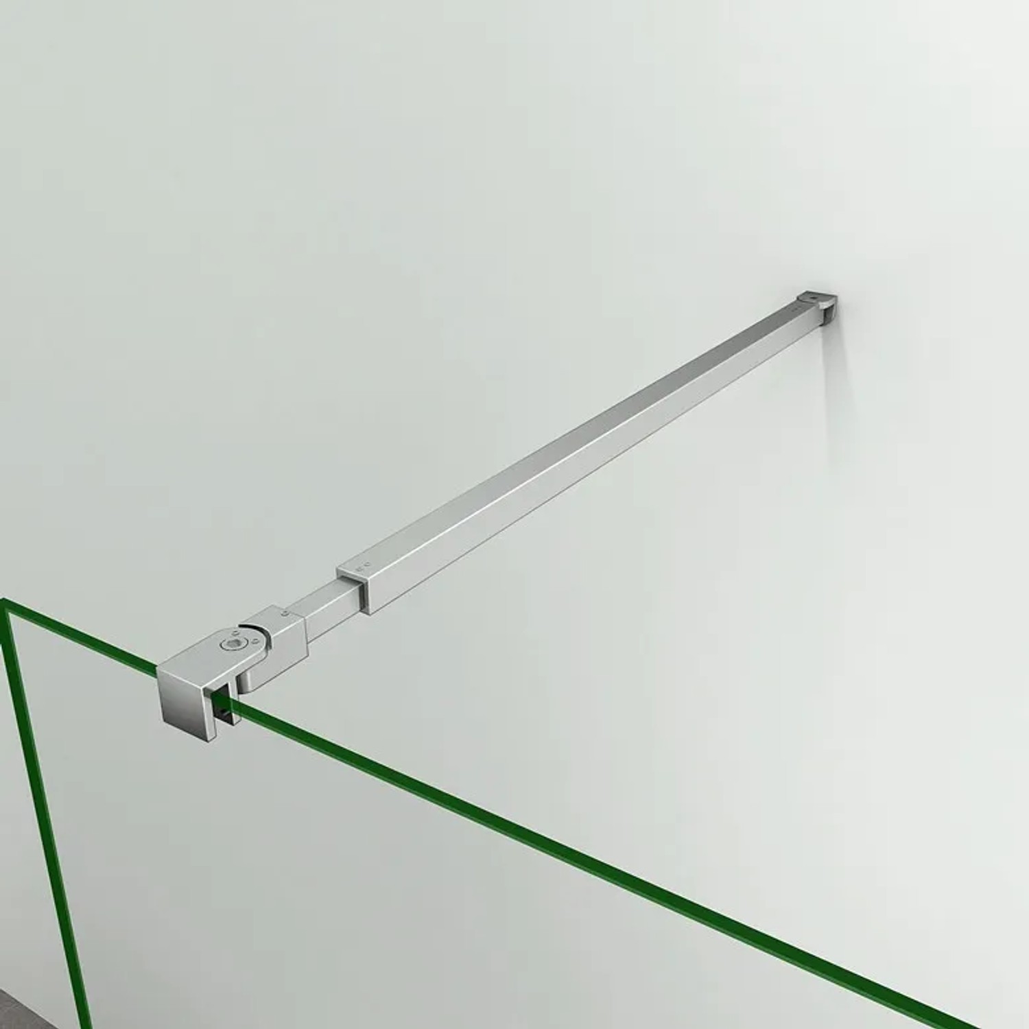 Duschparadies 200cm Wandprofil mit Stabilisierungsstange Stabilisator Ausziehbar 73-120cm Für 6-10mm Glas Walk-in Dusche Glas Seitenwand Chrom_4
