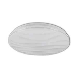 Weiße, runde Näve LED-Deckenleuchte Austin Smart Home mit Kristalleffekt, Ø 38 cm.