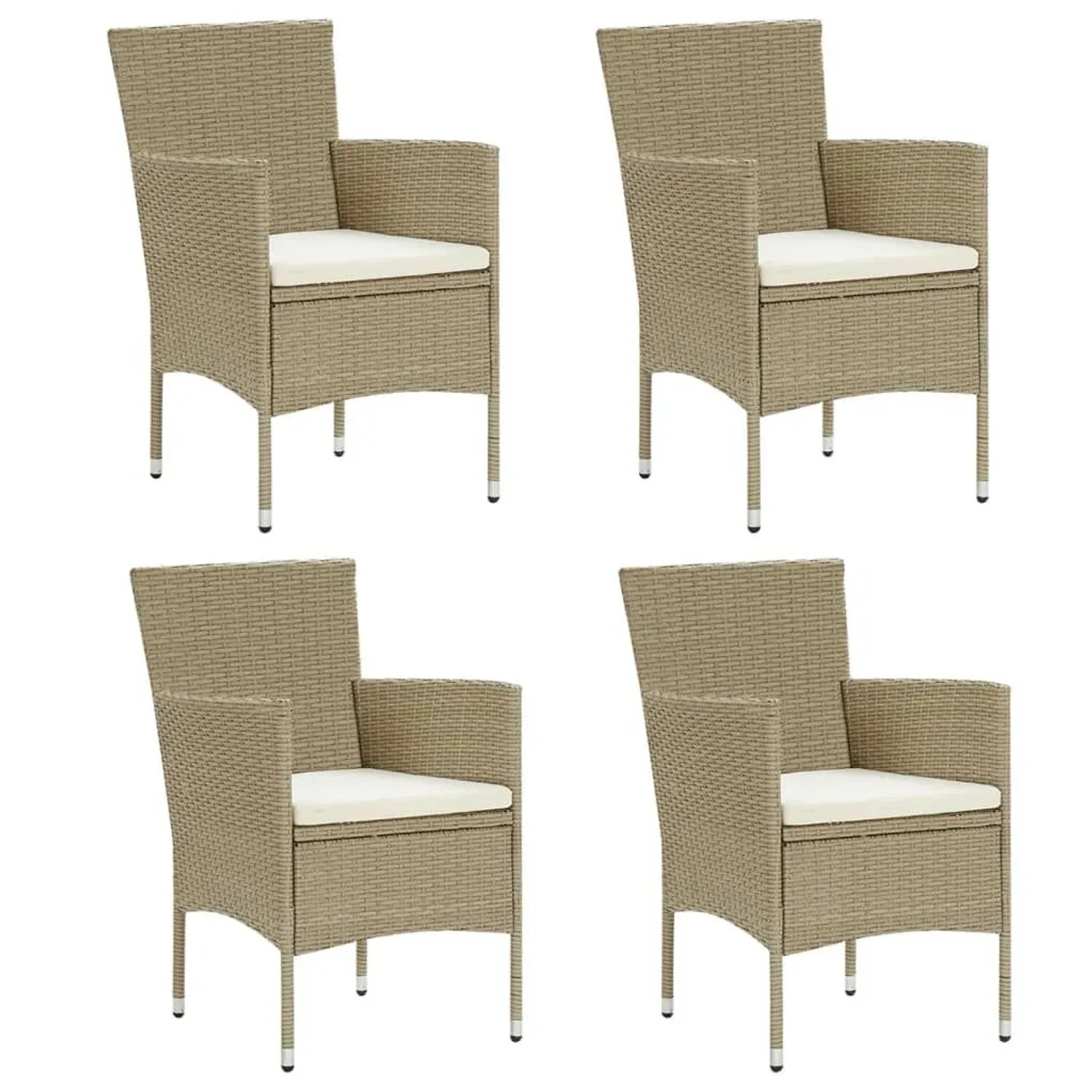 Furnicato Garten-essstühle 4 Stk Poly Rattan Beige