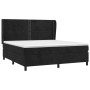 Schwarzes vidaXL Boxspringbett (180x200 cm) mit Matratze und Samtbezug.