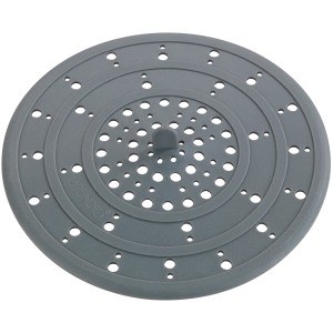 Wenko Abflusssieb aus grauem Silikon, Ø 12 cm, für Küche und Bad.