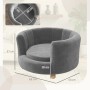 Graues PawHut Hundesofa aus Polyester und Schaumstoff, 65 x 64 x 37 cm. Gemütliche Hundecouch mit weichem Kissen.