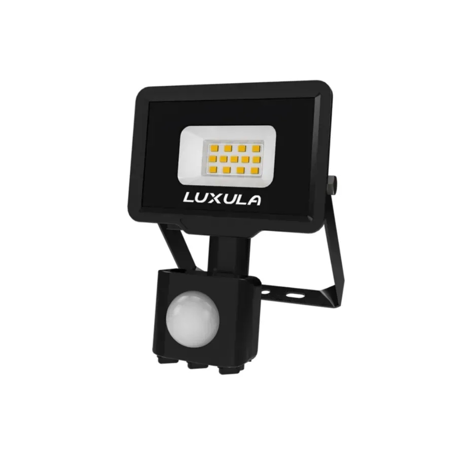 LUXULA LED Fluter mit Bewegungsmelder 10W Strahler 3000K Warmweiß 1000lm Außenstrahler Schwarz IP65