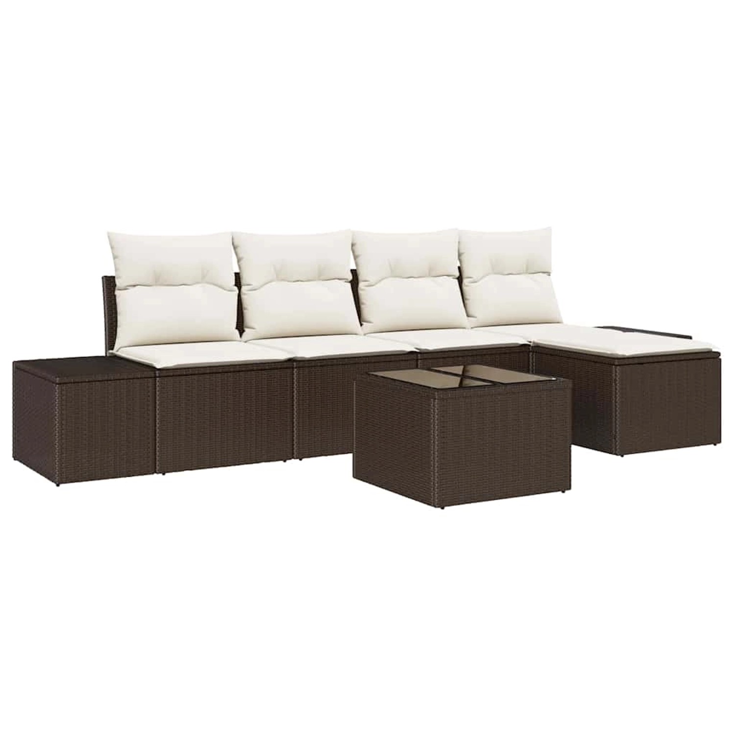 vidaXL 5-Teiliges Garten-Sofaset mit Kissen Grau Poly Rattan 3347028 günstig online kaufen