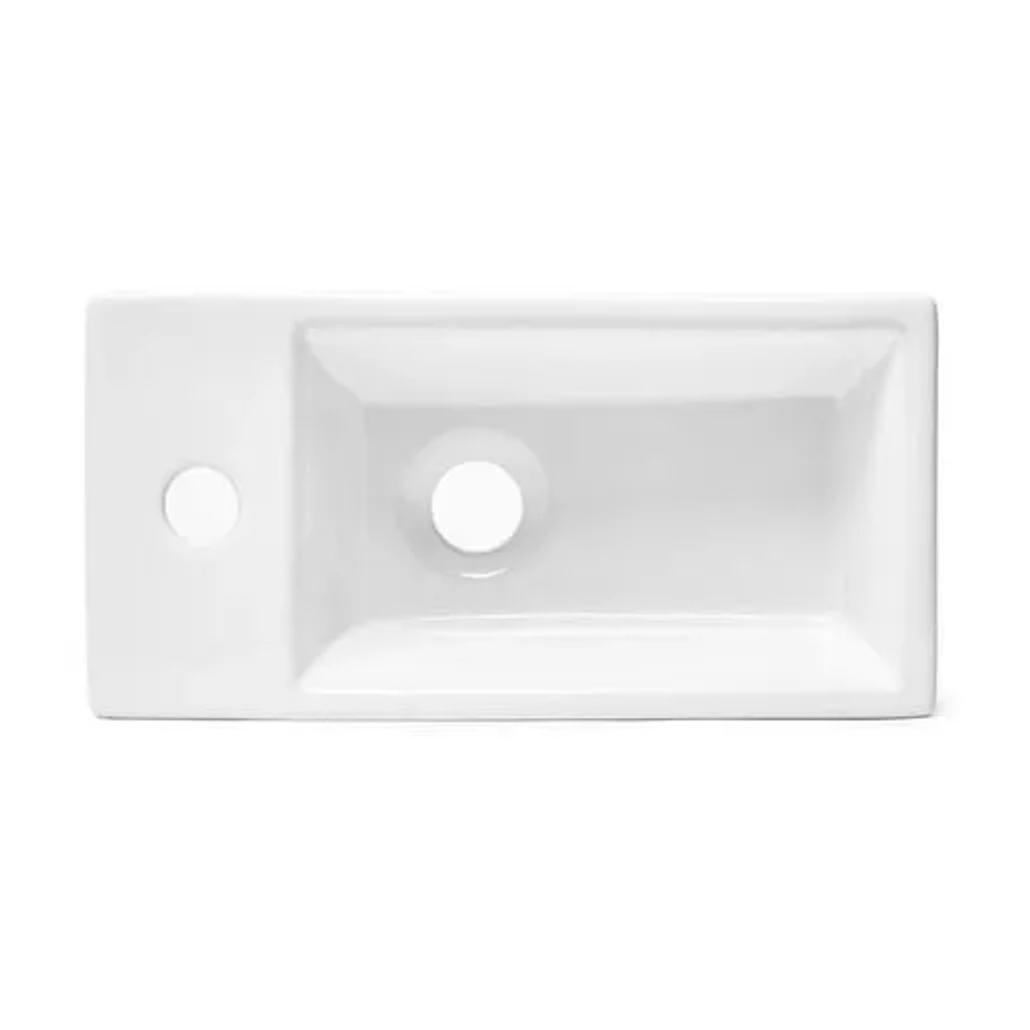 Swiss Aqua Technologies Handwaschbecken mit Hahnloch Links 40,5x20,5CM Weiß