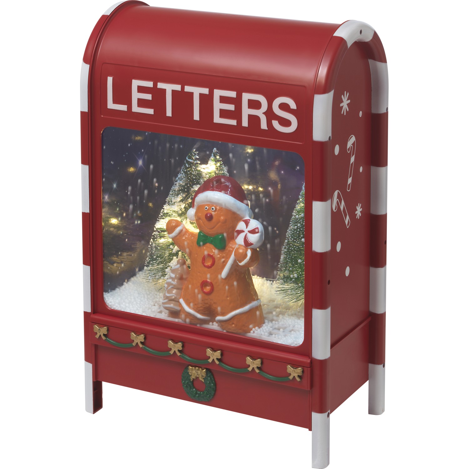 Spieluhr Briefkasten Lebkuchenmann mit LED-Beleuchtung 23 cm x 14,5 cm x 37 günstig online kaufen