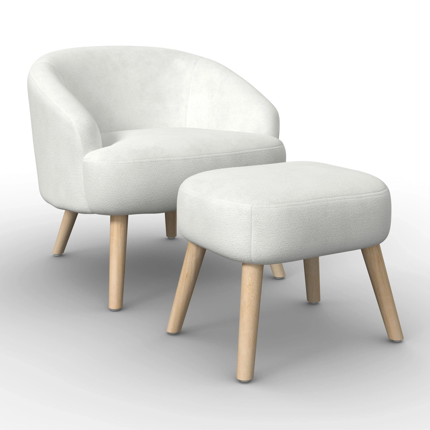 Bessagi Home Sessel Sonja Chenille Weiß