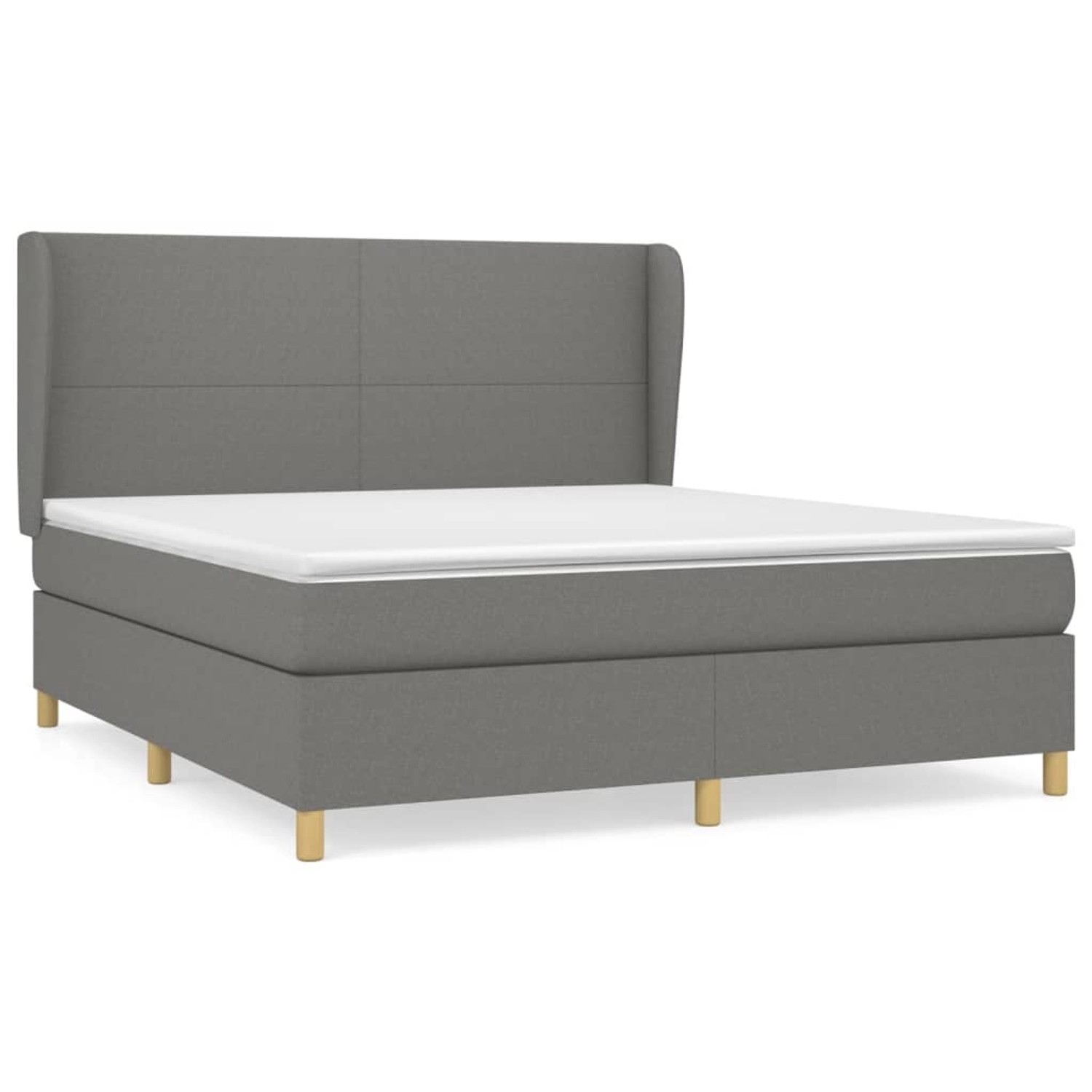 vidaXL Boxspringbett mit Matratze Dunkelgrau 160x200 cm Stoff 3128374 günstig online kaufen