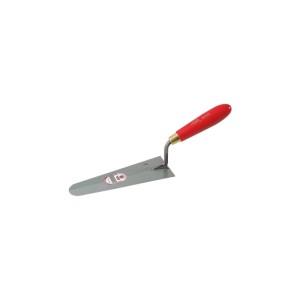 Stubai Ziegeldeckerkelle mit 180 mm konischem Stahlblatt und rotem Griff. Robustes Handwerkzeug.