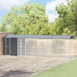 vidaXL Vogelkäfig Anthrazit 860 x 208 x 247 cm Verzinkter Stahl 3325155