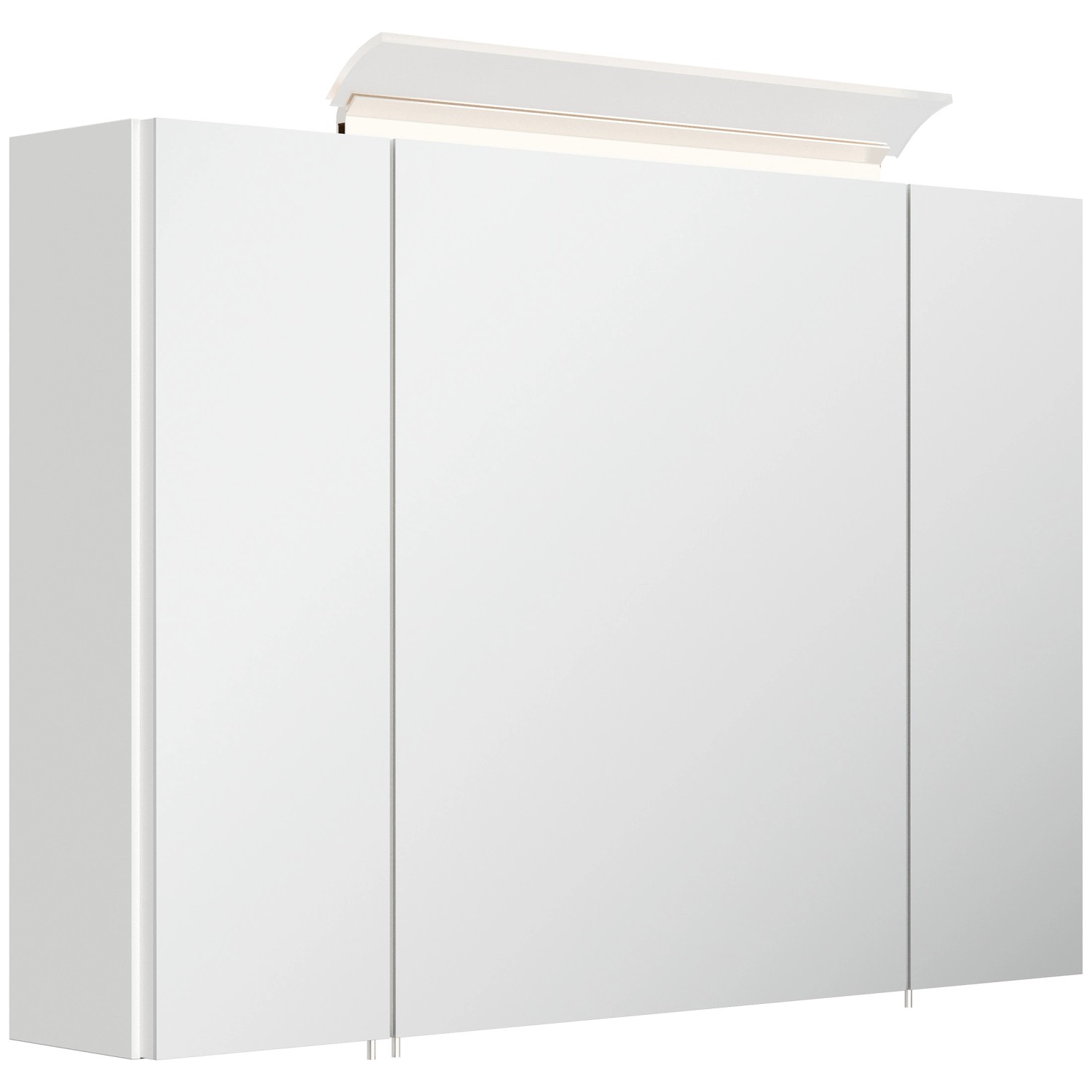 Posseik Spiegelschrank inkl. Design LED-Lampe u. Glasböden 90 cm Weiß Hochg günstig online kaufen