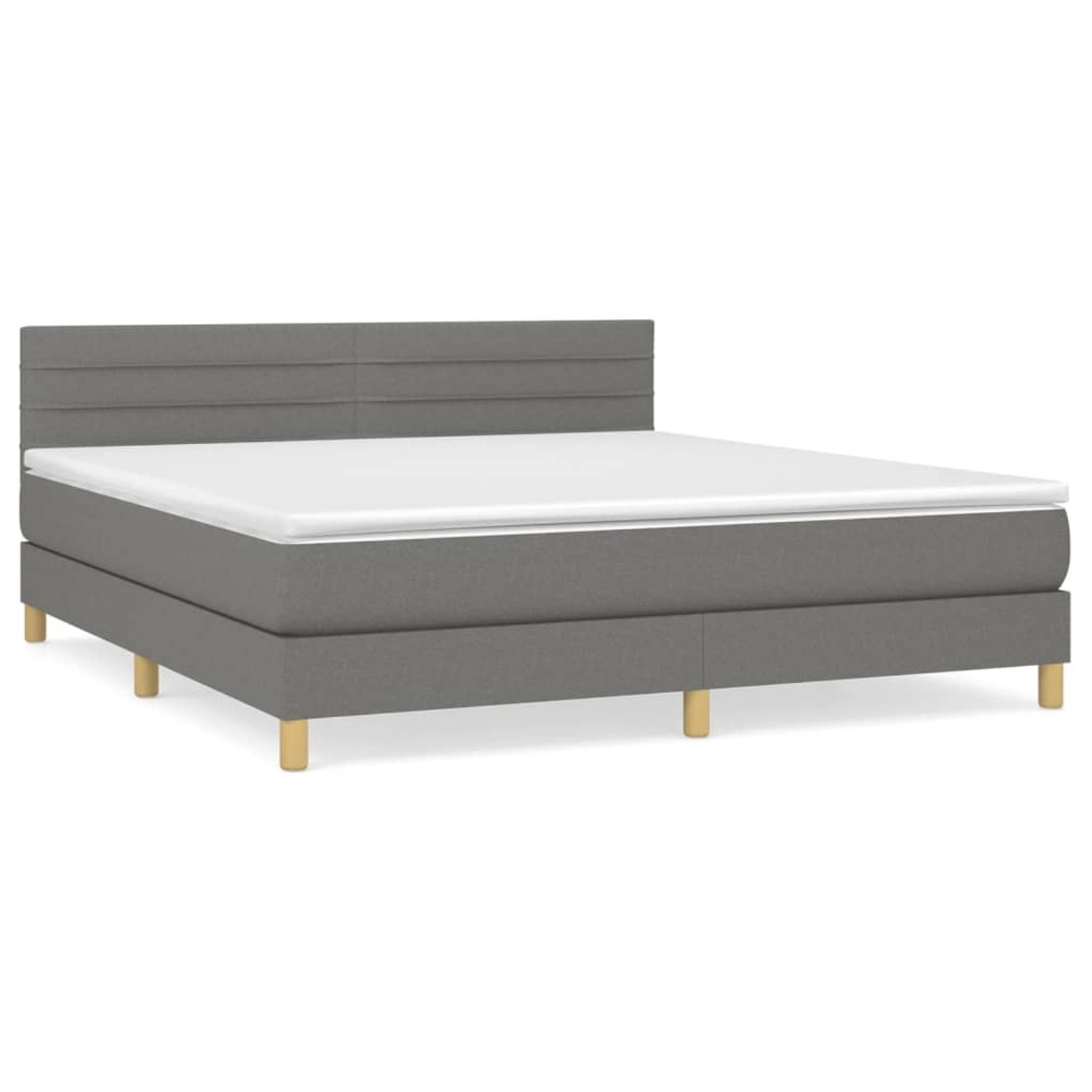 vidaXL Boxspringbett Boxspringbett mit Matratze Dunkelgrau 160x200 cm Stoff günstig online kaufen