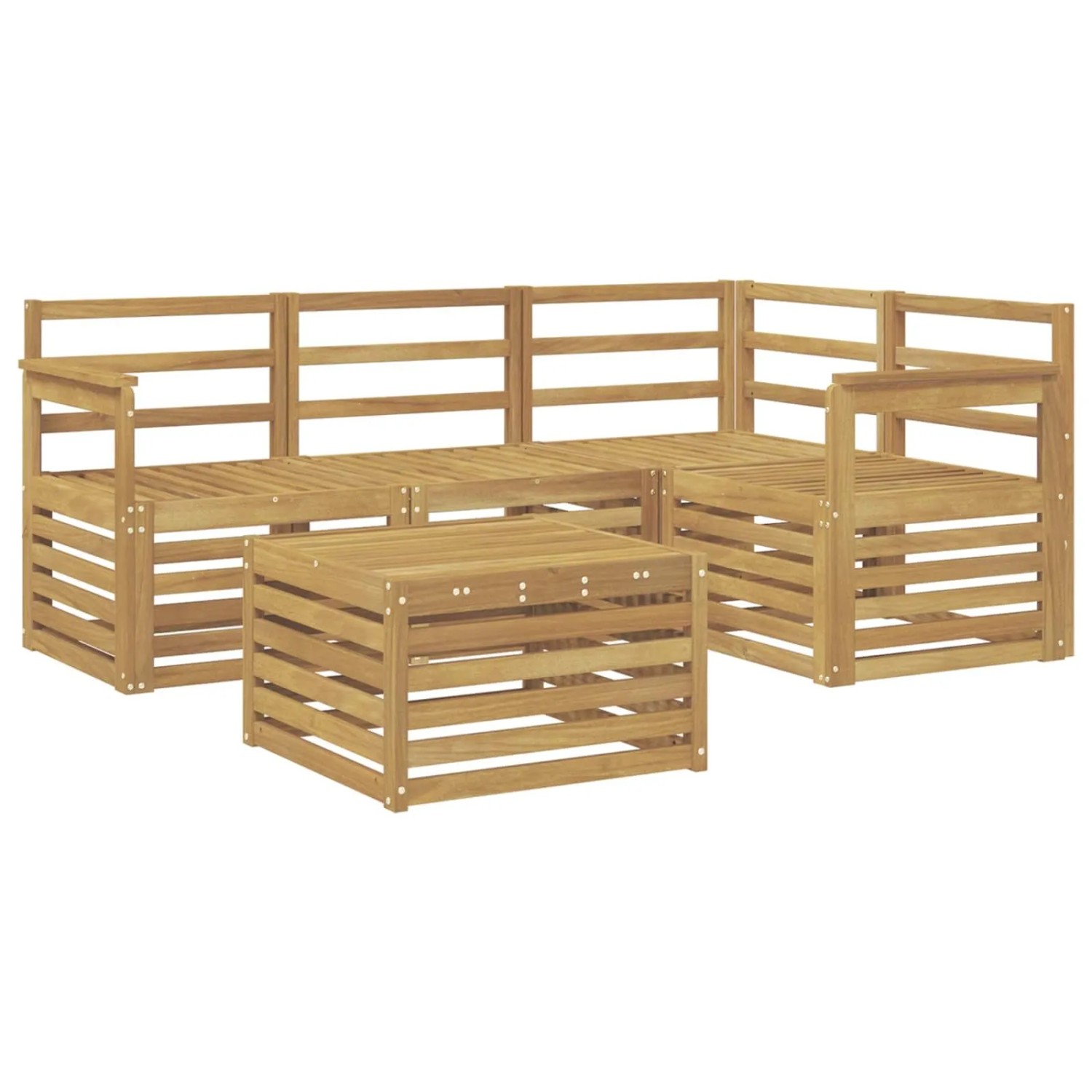 vidaXL Outdoor-Sofagarnitur 5-Tlg Weiß 59 x 59 x 37 cm 3391779