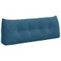 Blaues Samt-Rückenkissen mit Knopfheftung, 120 cm lang. Ergonomische Rückenstütze für Sofa oder Bett.