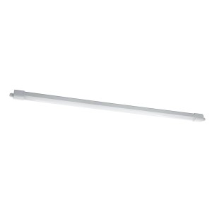 Weiße Eglo LED-Wannenleuchte Expert Slim mit Sensor, 149,5 cm, für Feuchträume und Außenbereiche.