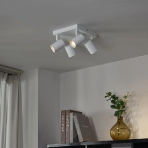 QAZQA Moderne Deckenleuchte Weiß 4 Flammig Verstellbar Quadratisch Jeana
