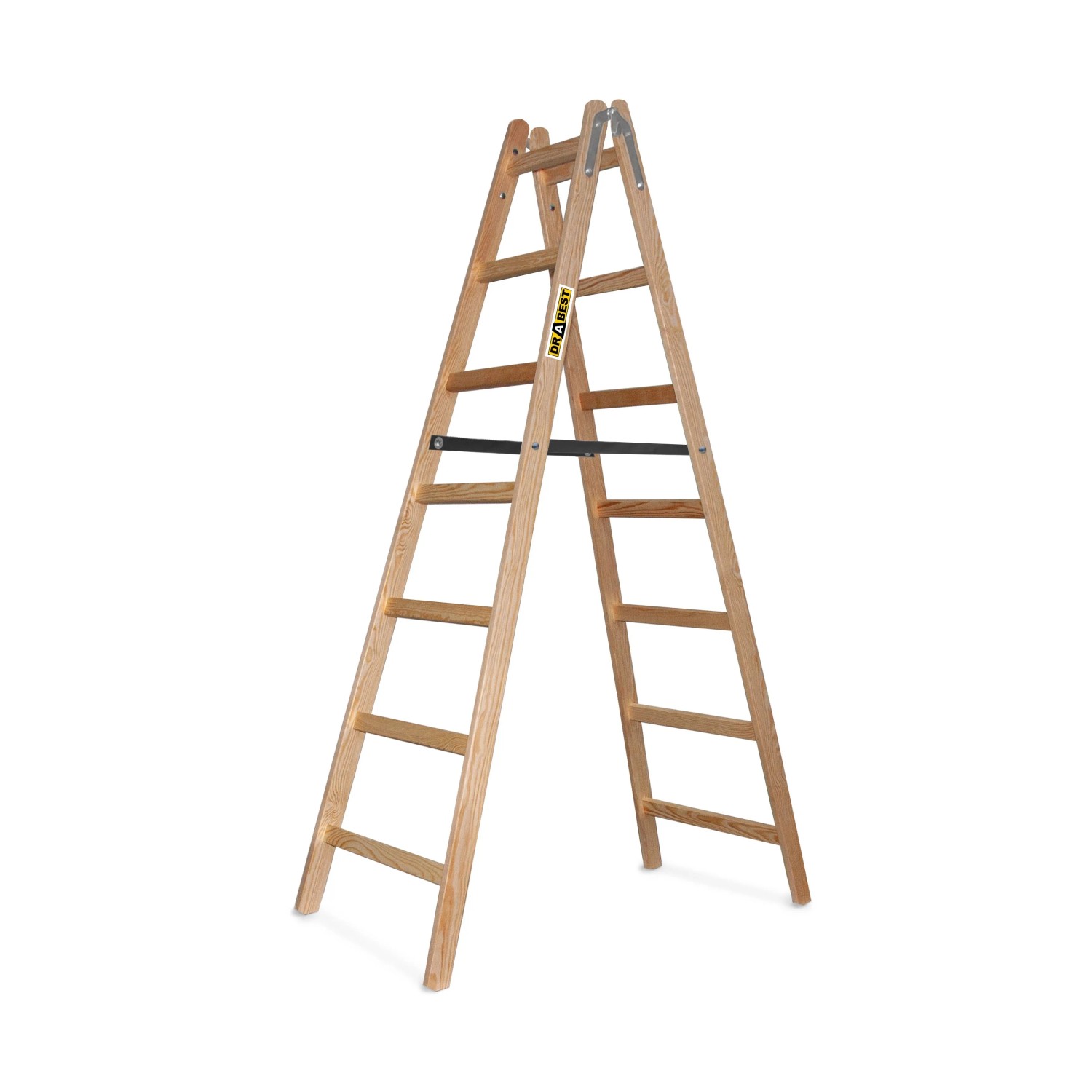 DRABEST Holz Malerleiter Beidseitig Begehbar 2x7 Stufen 150 KG