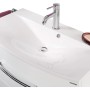 Fackelmann Waschbecken Lugano, 80 cm, weißes Einbauwaschbecken mit Armatur und Handtüchern.