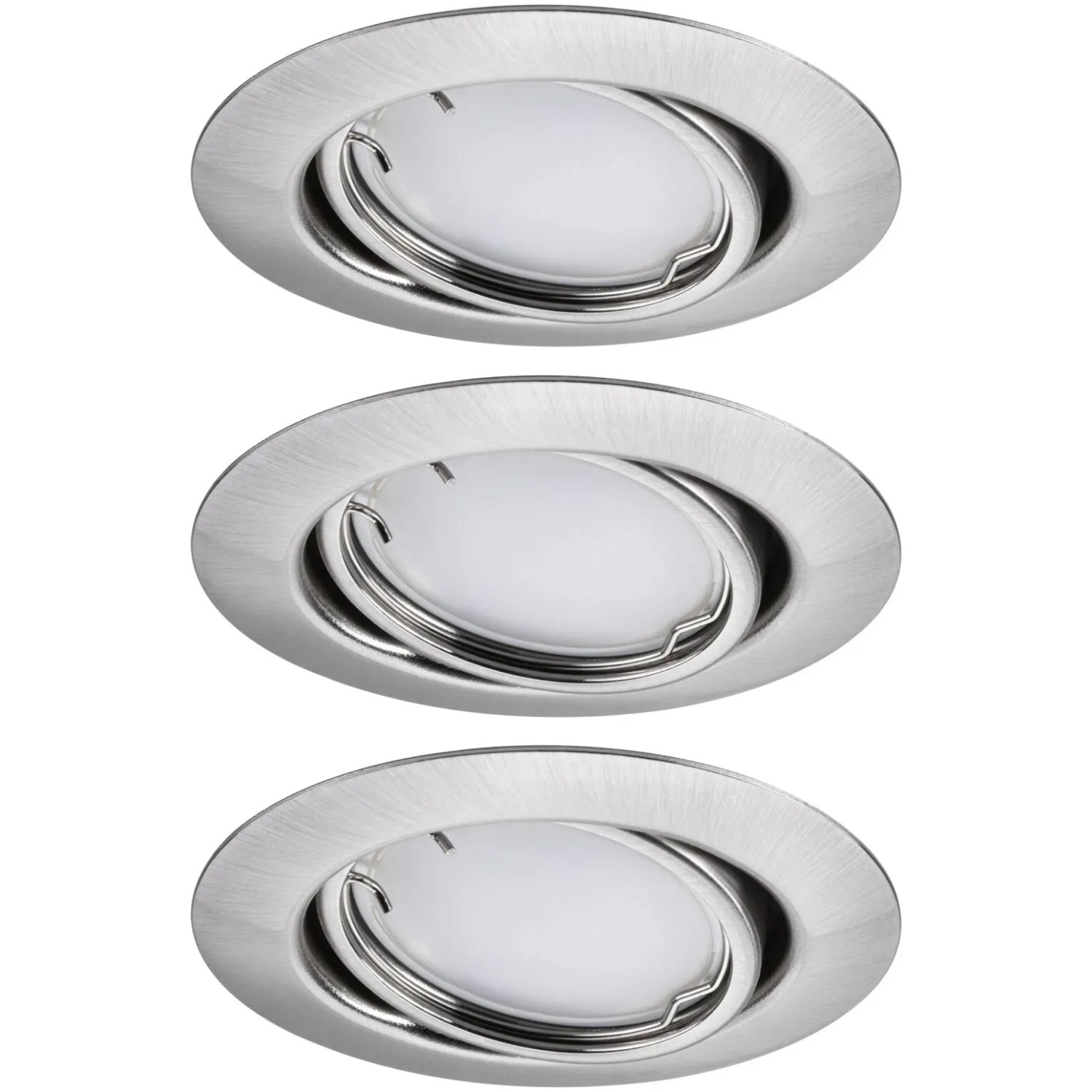 Paulmann Urail LED Einbaustrahler Set, Smart Home Zigbee, rund, gebürsteter Stahl.