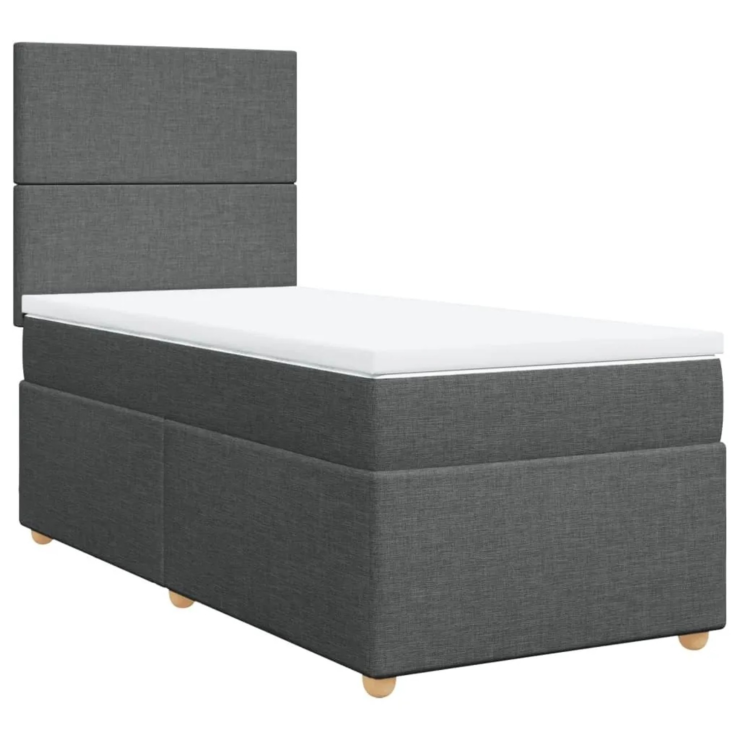vidaXL Boxspringbett mit Matratze Dunkelgrau 80x200 cm Stoff 3293401 günstig online kaufen