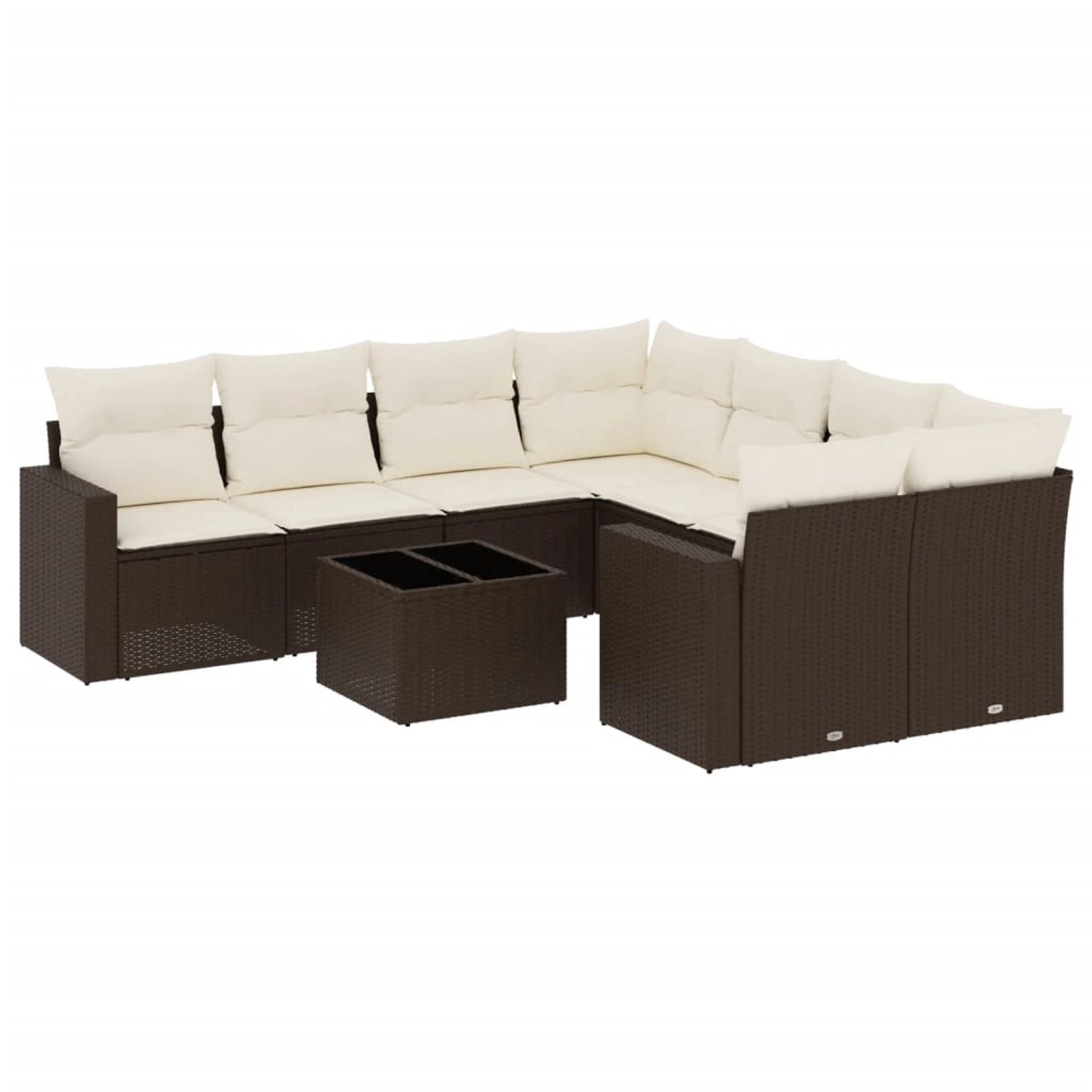 vidaXL 9-Tlg Garten-Sofagarnitur mit Kissen Braun Poly Rattan 3218753 günstig online kaufen