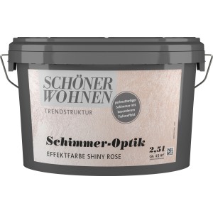 Schöner Wohnen Effektfarbe Schimmer-Optik Shiny Rose, 2,5 l im grauen Eimer.