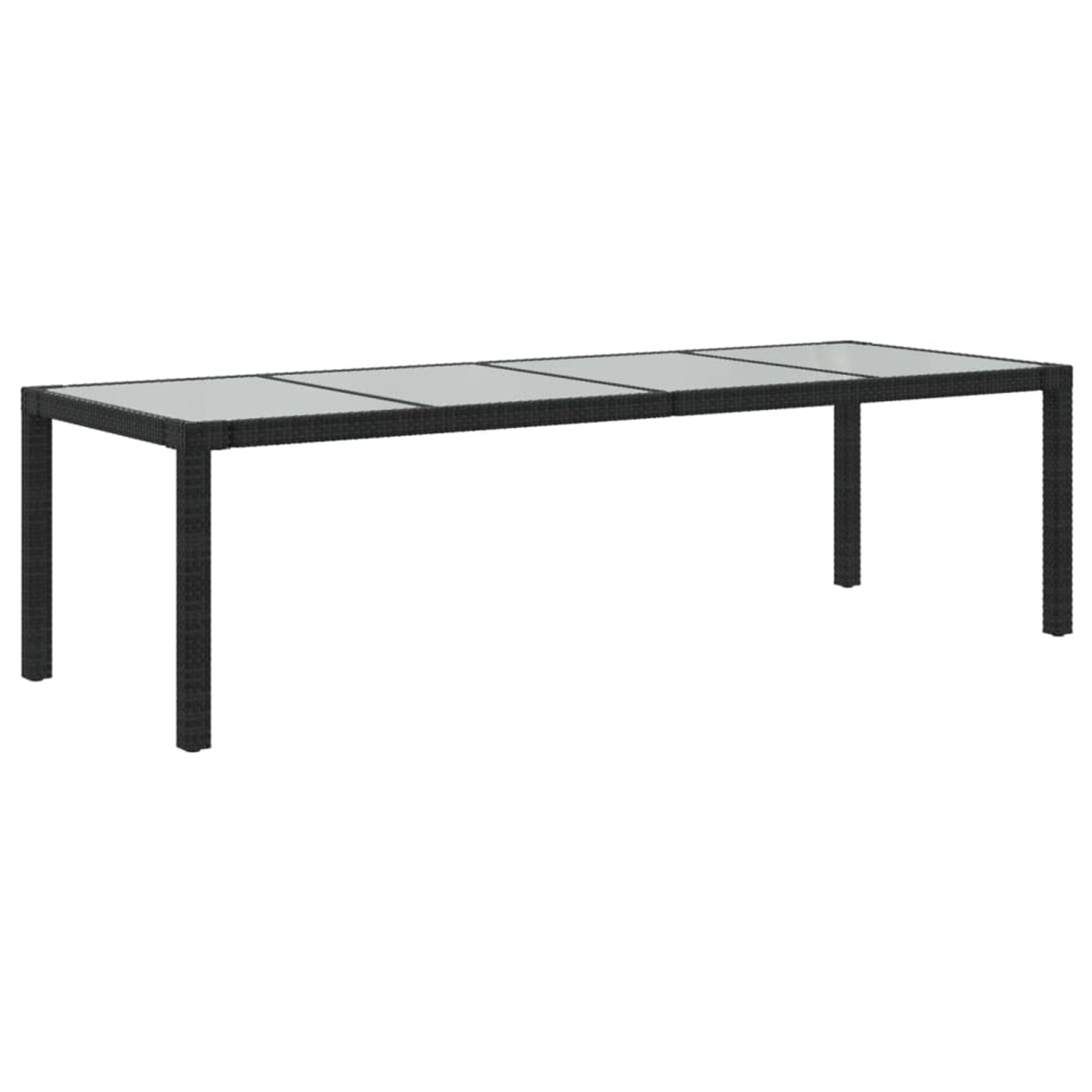 vidaXL Gartentisch Schwarz 250x100x75 cm Gehärtetes Glas Poly Rattan 316725 günstig online kaufen