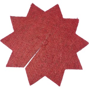 Rote Mulchscheibe in Sternform, Ø 37 cm, 3er Set. Winterschutz und Unkrautunterdrückung für Garten und Kübel.